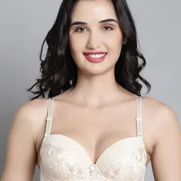 MAKCLAN Women Floral Medium Coverage Underwired Lightly Padded Bra-47