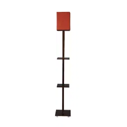 Sanded Edge Modern Red Mario 3 Tier Shelf Storage Solid Wood Floor Lamp for Living Room Home Décor-18