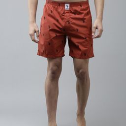 U.S. Polo Assn. Men Rust Orange Logo Printed Boxers 8905202625179-image-67