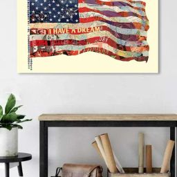 Art Street American Flag Printed Multicolor Engineered Wood Wall Art-44
