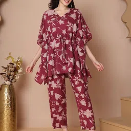 TAG 7 Women Floral Printed Pure Cotton Night suit-image-69