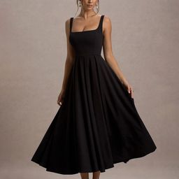TRAQUILA Women Fit & Flare Midi Dress-image-104