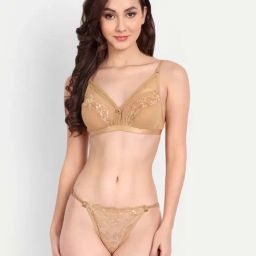 FIMS: Fashion is my Style Beige Lace Work Lingerie Set-image-75