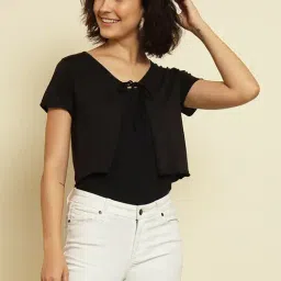 Trend Arrest Black Short Sleeve Shrug-image-44