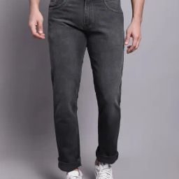 Cantabil Dark Olive Cotton Regular Fit Jeans-image-91