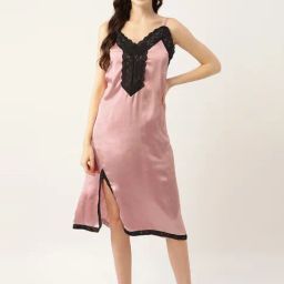 Ms.Lingies Pink Lace Work Nighty-image-93