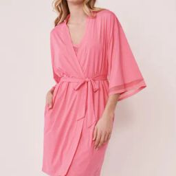 La Vie En Rose Pink V Neck Robe-image-34