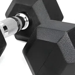 HackerX 2-Pcs Fixed Weight Hexagonal Rubber Dumbbell 10 kg image 1