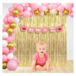 Untumble Pink Half Birthday Foil Curtain Kit Pink - 54 Pieces-image-84
