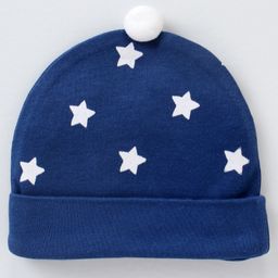Babyhug 100% Cotton Cap Star Print Navy Blue- Diameter 10 cm-image-31