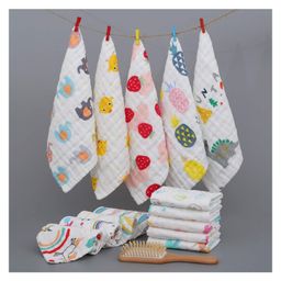 Elementary Premium 6 Layered Ultra Soft Muslin Cotton Wash Cloth Pack of 4 - (Colour & Print May Vary)-image-29