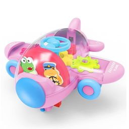 Akn Toys Plastic Push and Go Gear Airplane Toy with Lights, Inertia Toy Plane - ( Color May Vary)-22
