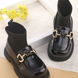 Oh! Pair Formal & Party Wear Shoe with Butterfly & Buckle Design  - Black-image-2