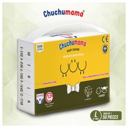 Chuchumama  Diapers Taped Style (VELCRO) Large (L), 50 Count, 9-14 Kg, 12 hrs Absorption and Cottony Soft Material-picture-12