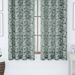 Story@home Grey Set of 2 Geometric Sheer Window Curtain-image-94