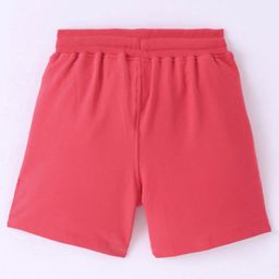Doreme Single Jersey Knit Shorts With Text Print - Ruby Red image 2