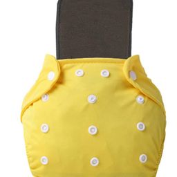 The Cheeky Kidzz Baby Reusable Cloth Diaper Adjustable Diaper Nappies With 1 Microfiber Insert Pad & Fruit Nibbler (Yellow) image 2