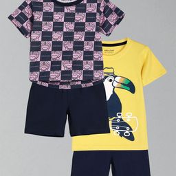 HELLCAT Boys Pack Of 2 Printed Short Sleeves T-shirt With Shorts-40