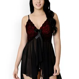 chia fashions Shoulder Straps Net Baby Doll-image-24