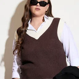 SASSAFRAS Curve Women V-Neck Sleeveless Sweater Vest-image-13