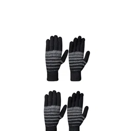 LOOM LEGACY Men Striped Acrylic Winter Gloves-image-93