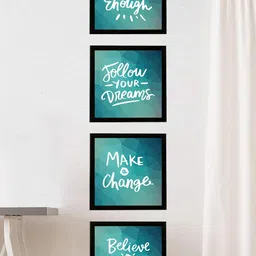 Chaka Chaundh Multi Colored Set Of 4 Typography Wall Art-image-13