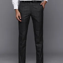 Raymond Men Checked Slim Fit Trousers-image-86