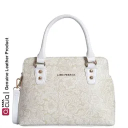 Lino Perros White & Beige Textured Medium Handbag-picture-13