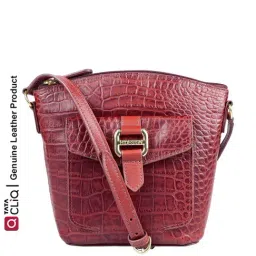 Hidesign Lotus 01 Sb Red Textured Medium Sling Handbag-picture-34