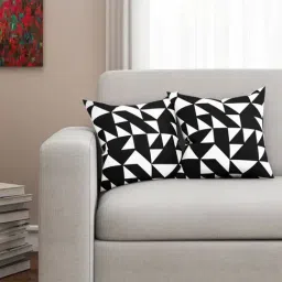 SEJ by Nisha Gupta Black & White Cushion Covers - Set of 2-image-49