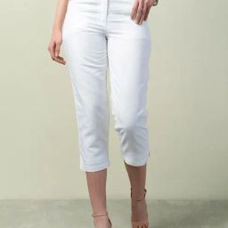 Fabindia White Regular Fit Cropped Pants-image-76