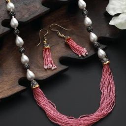 Aatmana Multi Beaded & Crystals with Pearl Studded Necklace Set-11