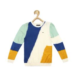 Allen Solly Junior Multicolor Color Block Full Sleeves Sweater-image-6