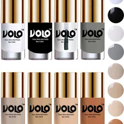 VOLO Set Of 8 Extra Shine Long Lasting Shades Nail Polish- 9.9ml Each-85-9
