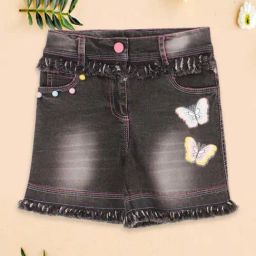 Cutecumber Kids Black Denim Shorts-image-47