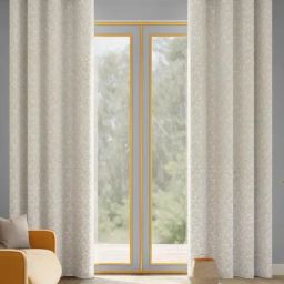 Haus & Kinder Cream Ginkgo Serenity Polyester Door Curtains 7 Ft - Pack of 2-image-59