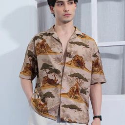 The Souled Store Brown Regular Fit Printed Shirt-picture-10