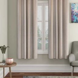 Hosta Homes Cream Polyester 5 ft Blackout Window Curtain - Set of 2-11