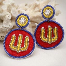 Moedbuille Handcrafted Trishul Design Beads Contemporary Earrings-image-24