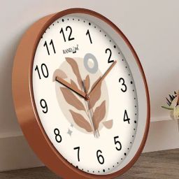 Random White & Brown Printed Round Analogue Wall Clock-picture-1