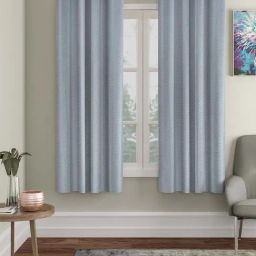Hosta Homes Silver Polyester 5 ft Blackout Window Curtain - Set of 2-27