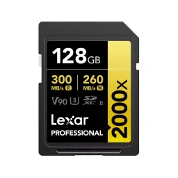 Lexar Professional SDXC Memory Card 128 GB UHS-II Upto 300 Mbps Read & 260 Mbps Write Speed, 2000x-33