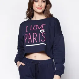 Sera Navy Cotton Printed Sweatshirt-image-69