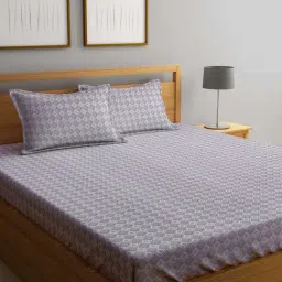 Klotthe Multicolor Cotton Blend 300 TC Double Bedsheet With 2 Pillow Covers-image-68