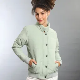 Campus Sutra Green Regular Fit Jacket-image-19