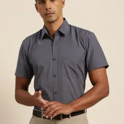 Sojanya Grey Cotton Regular Fit Shirt-image-16
