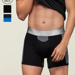 XYXX Navy & Black Slim Fit Trunk (Pack Of 3)-image-42