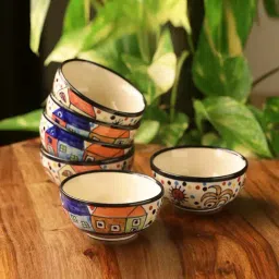 ExclusiveLane 'The Serving Hut Goblets' Hand-Painted Serving Bowls In Ceramic (Set Of 6)-picture-27