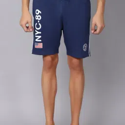 Cantabil Blue Cotton Regular Fit Bermuda Shorts-picture-27