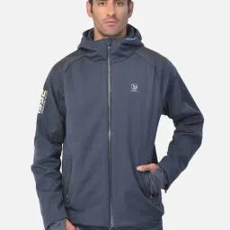 Woodland Teal Blue Regular Fit Hooded Jacket-picture-48